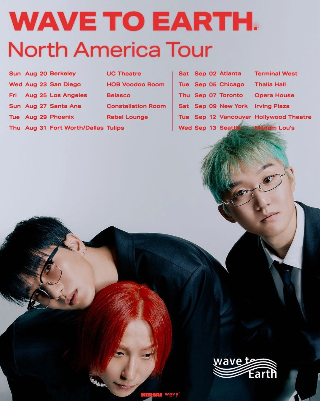 Wave to earth live tour poster 2026